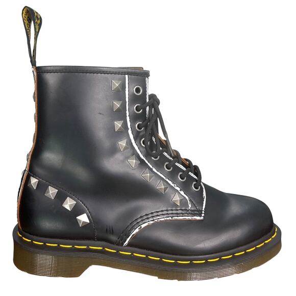 Dr. Martens Unisex 1460 Stud 8 Eye Black Leather Combat Boots Size M 9 W 10 main image 6